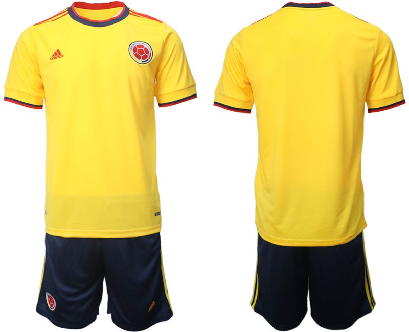 Men 2022 World Cup National Team Colombia home yellow blank Soccer Jersey->denmark->Soccer Country Jersey